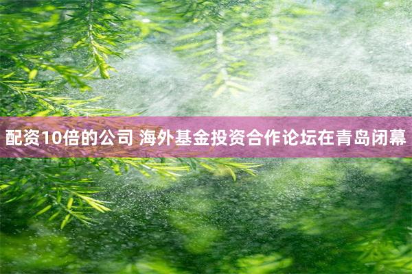 配资10倍的公司 海外基金投资合作论坛在青岛闭幕