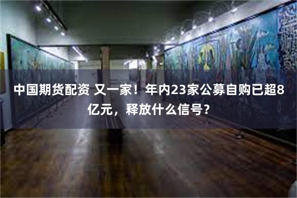 中国期货配资 又一家！年内23家公募自购已超8亿元，释放什么信号？